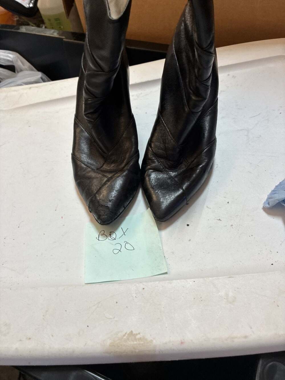 Barrington Black Leather Pointed Toe Kitten Heel Ankle Boots